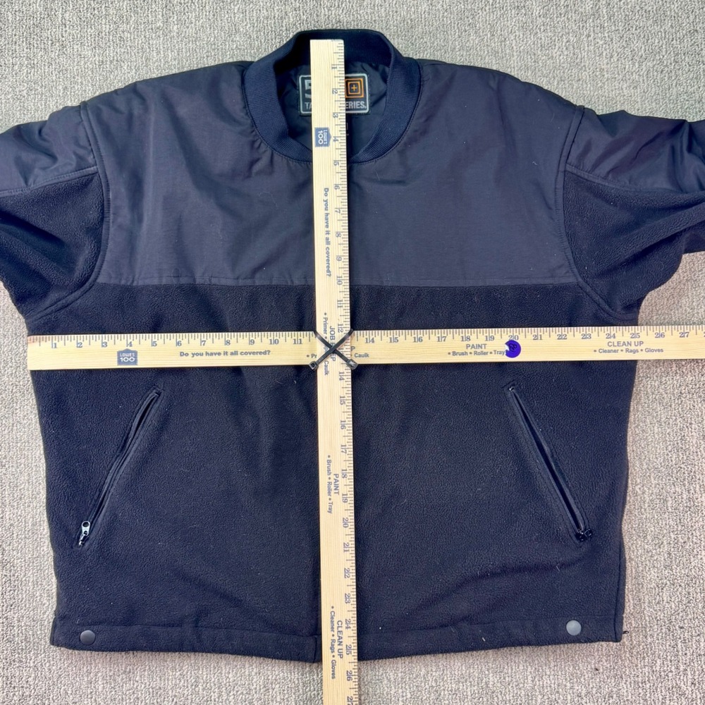 5.11 Tactical Series Fleece Lined Bomber Jacket Black Nylon Shell Size L - Picture 7 of 7